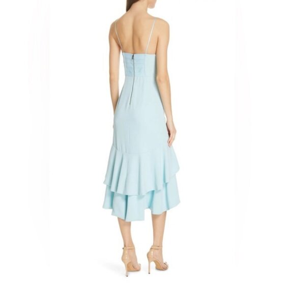 Alice + Olivia Amina Plunging Sweetheart Spaghetti-strap Midi Dress. Blue. Sz 2 - Picture 7 of 12